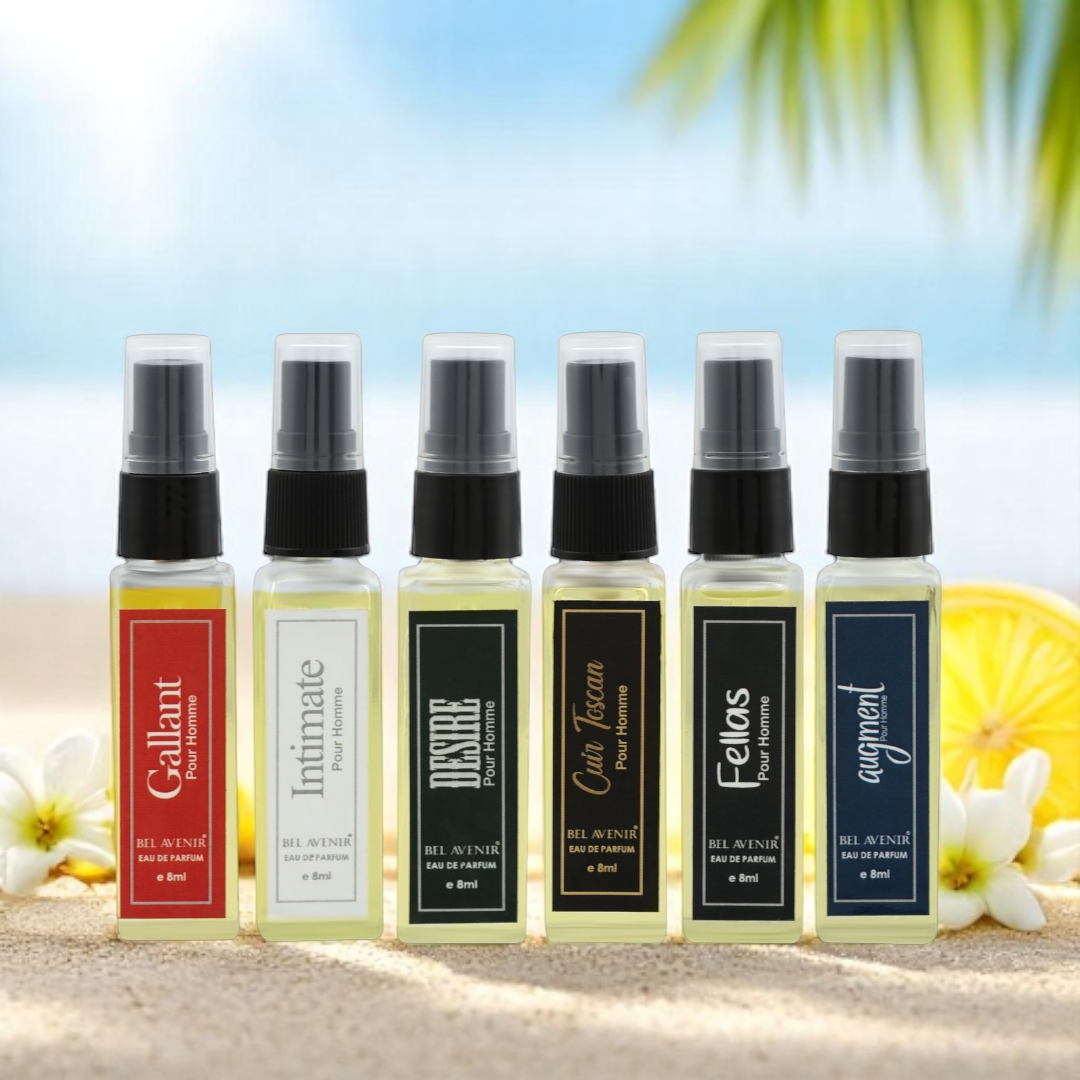 Bel Avenir's luxury long lasting pocket gift set for Men 8ml each