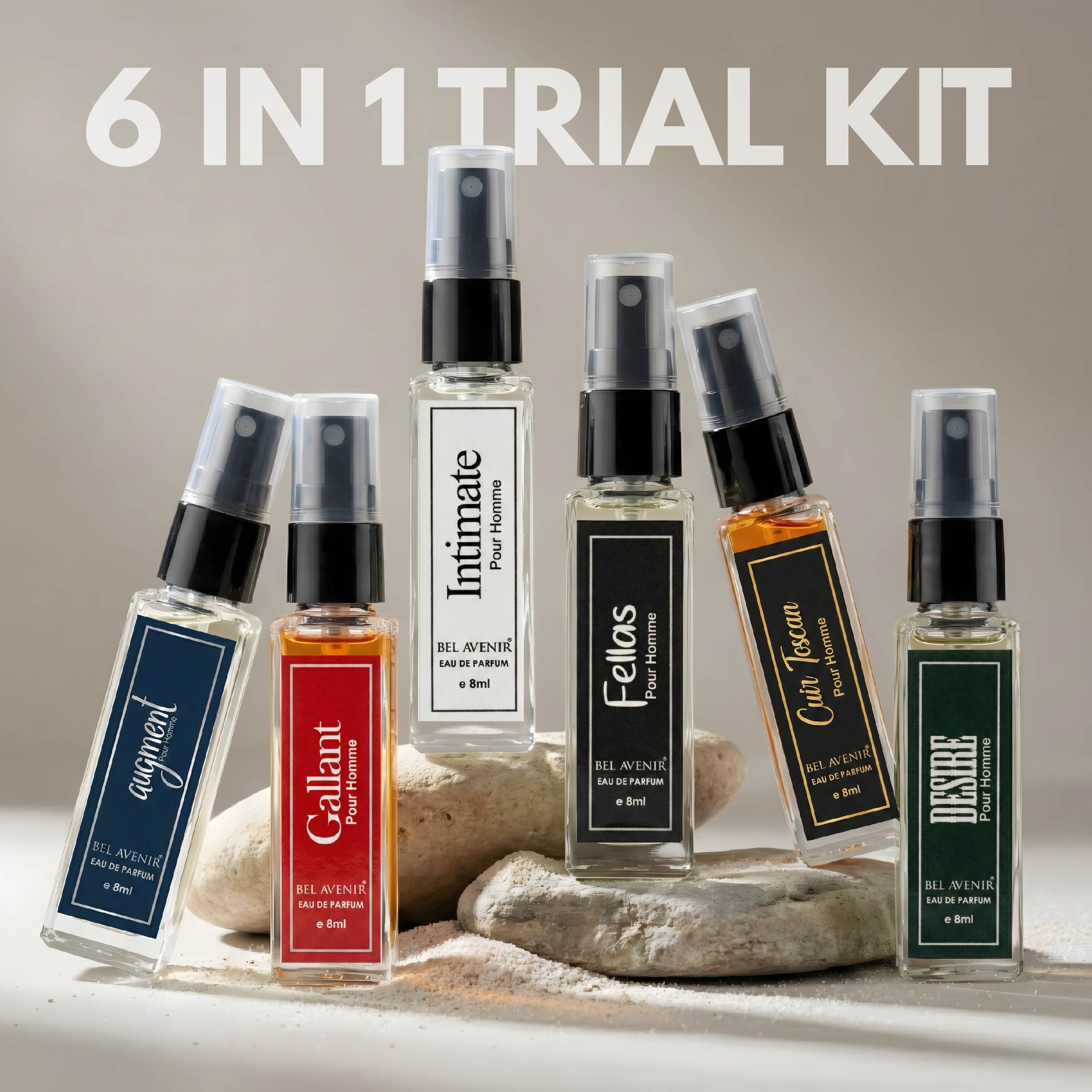 Bel Avenir's luxury long lasting discovery gift set for Men - 8ml each