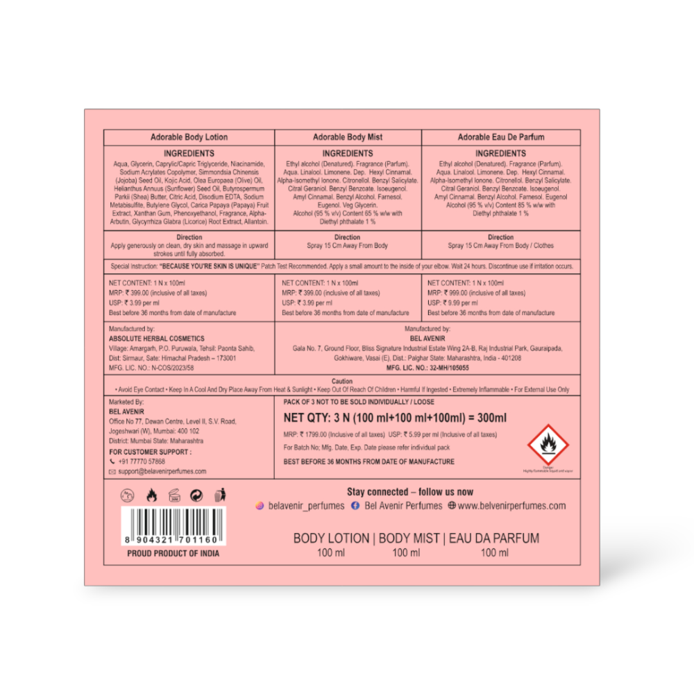 Adorable - Her Luxe Layering Gift Set by Bel Avenir Perfumes