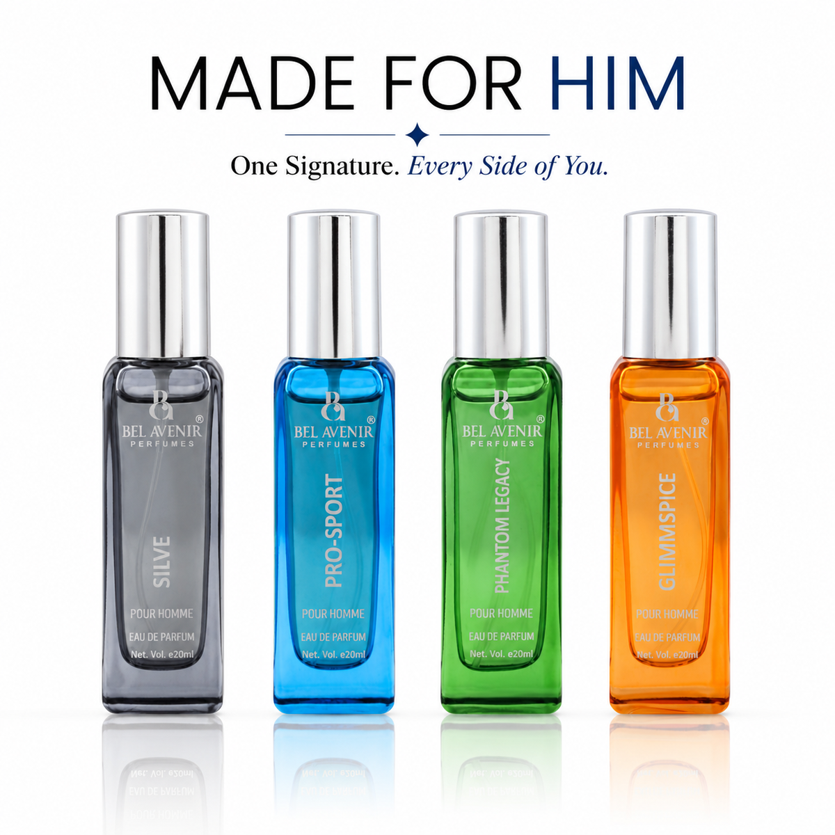Bel Avenir's luxury long lasting gift set for Him - 20ml each